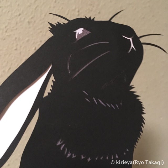 おうちできりえレッスン第16回 しろいうさぎとくろいうさぎ サイズ きりえやweb