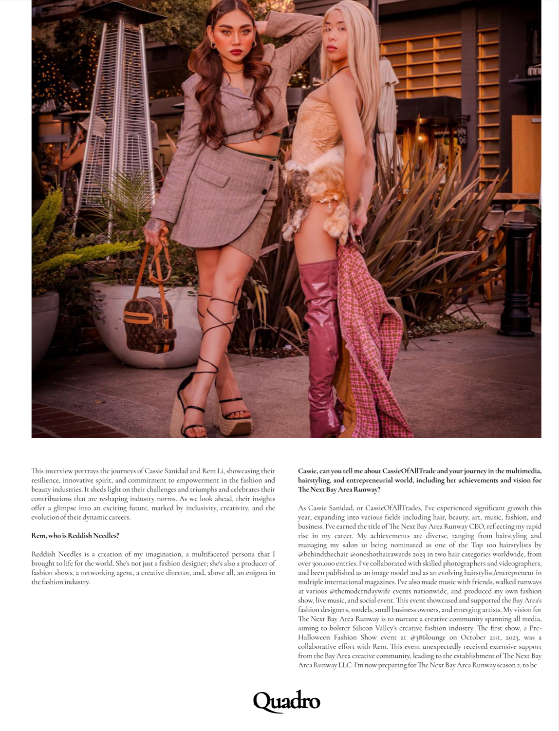 QUADRO Magazine Presents: ‘Stitching A New Path' Featuring Cassandra Amor Wells and Remi Li: Image3.