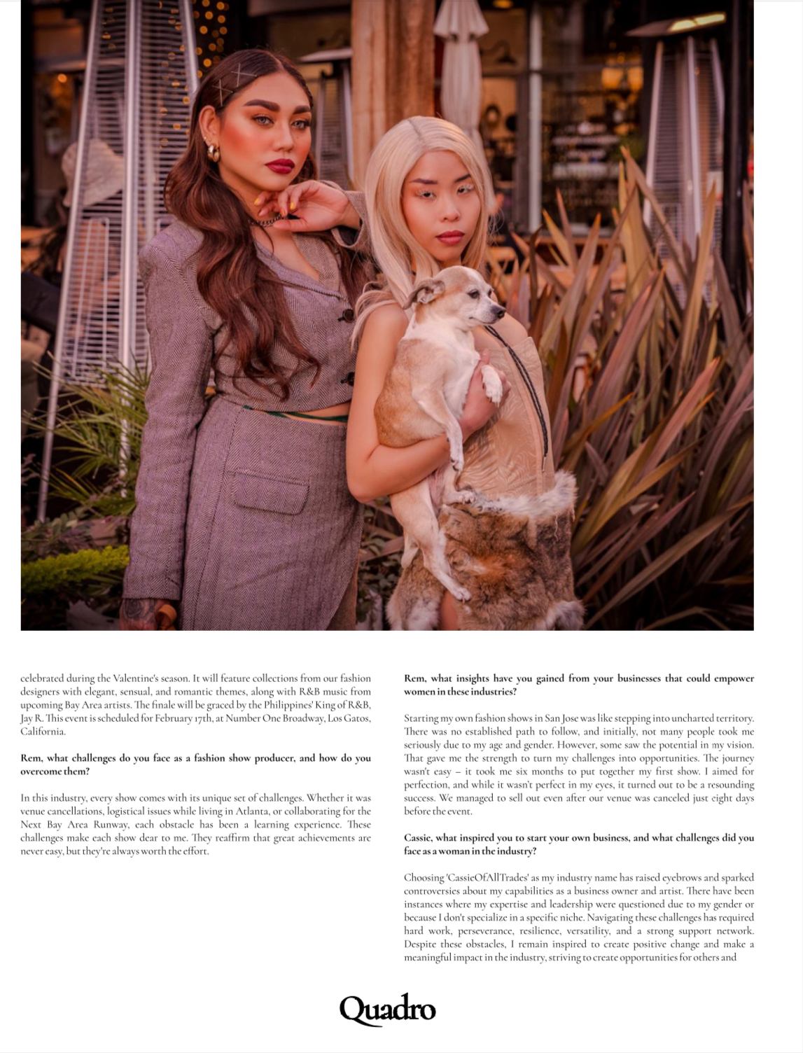 QUADRO Magazine Presents: ‘Stitching A New Path' Featuring Cassandra Amor Wells and Remi Li: Image4.