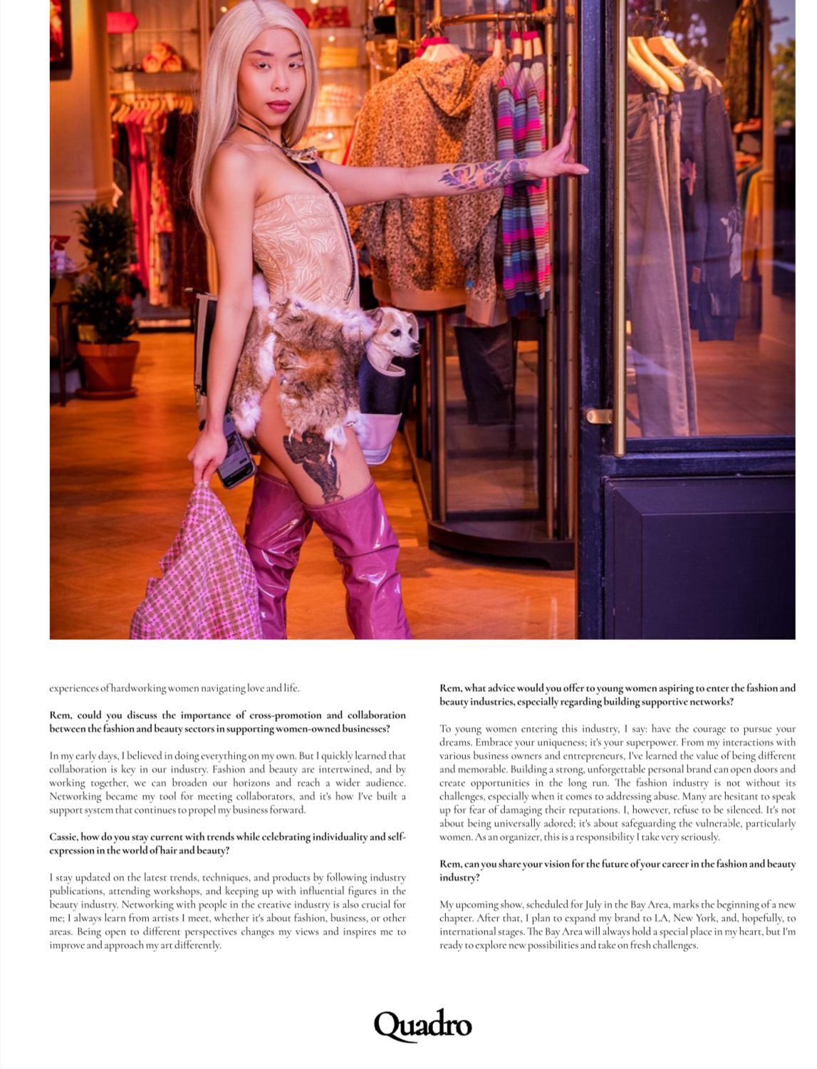 QUADRO Magazine Presents: ‘Stitching A New Path' Featuring Cassandra Amor Wells and Remi Li: Image5.