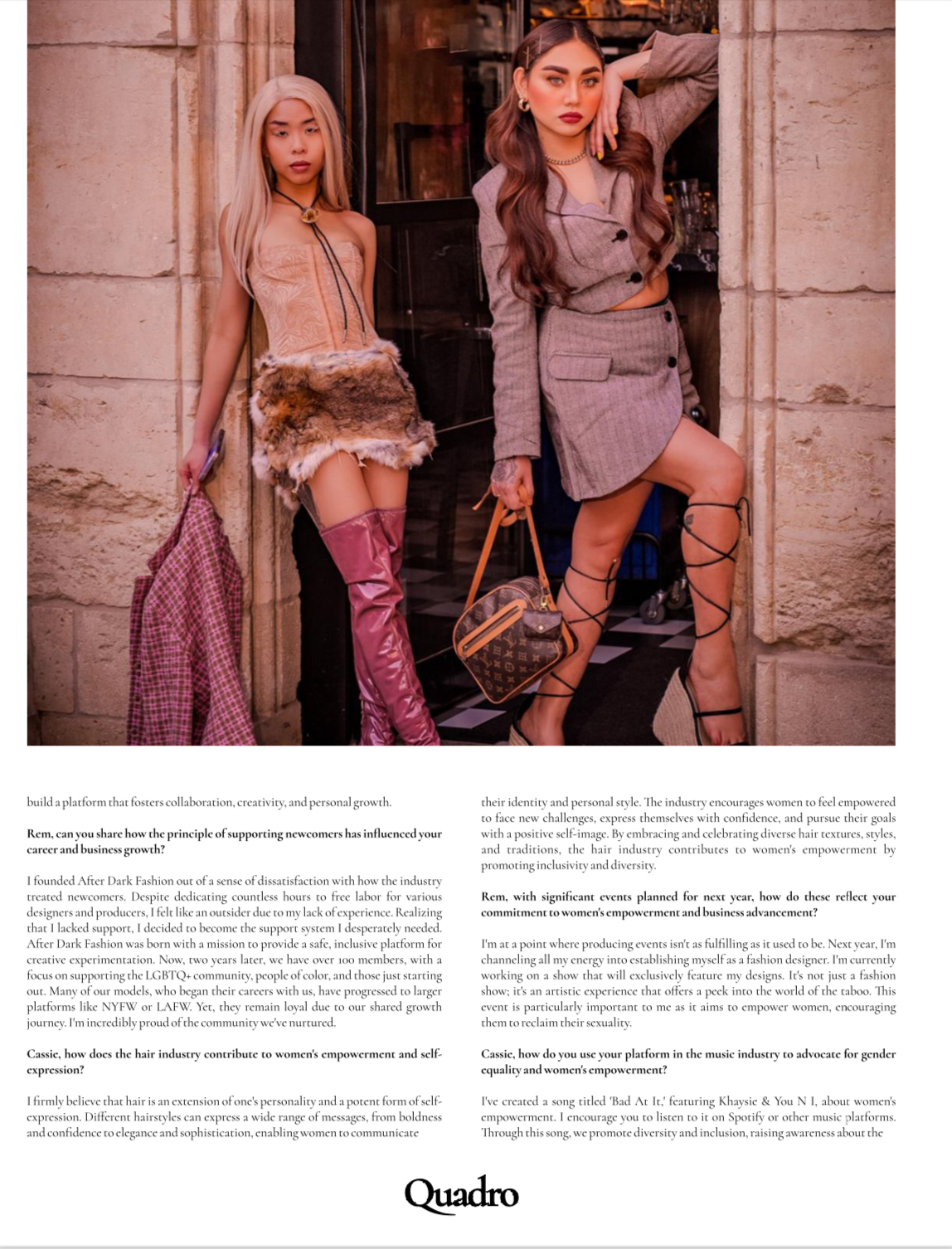 QUADRO Magazine Presents: ‘Stitching A New Path' Featuring Cassandra Amor Wells and Remi Li: Image6.