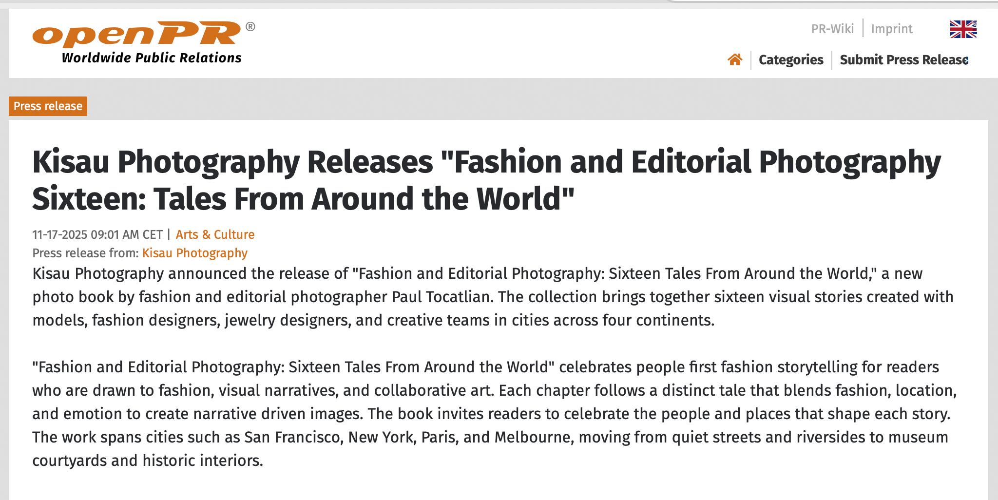 Sixteen Tales Fashion Photography Book | Kisau Press