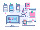 Ux Ui Design Process Line Illustration Kit8