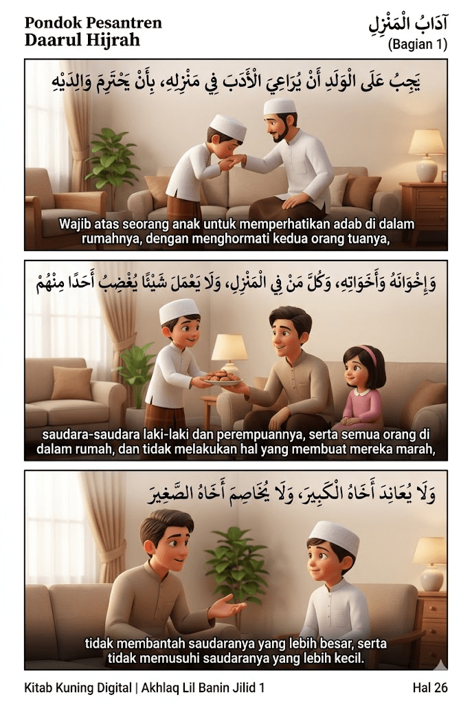 Komik Akhlaq Lil Banin Jilid 1 – آدَابُ الْمَنْزِلِ
