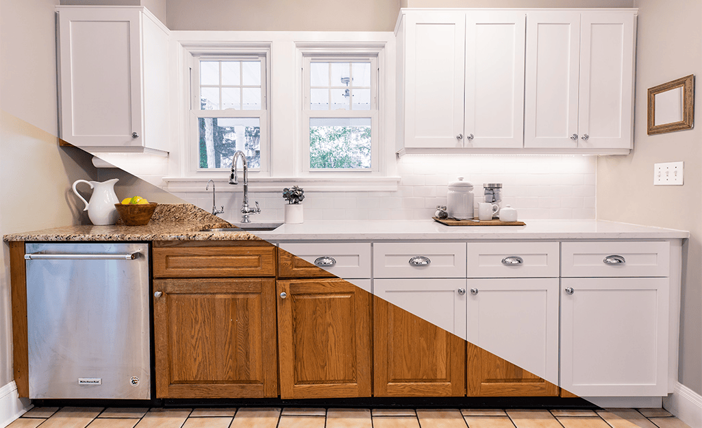 Professionally refinished kitchen cabinets in a GTA home