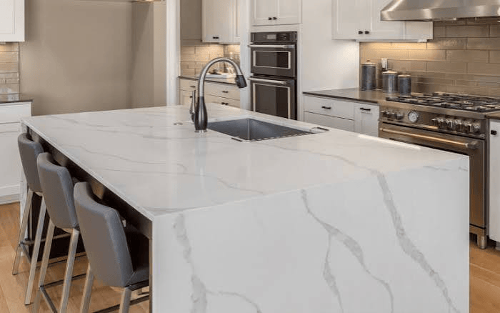 Modern white quartz countertops in a custom GTA kitchen renovation