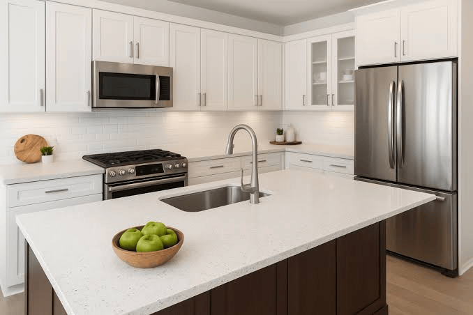 Quartz countertop installation by Kitchen4Less