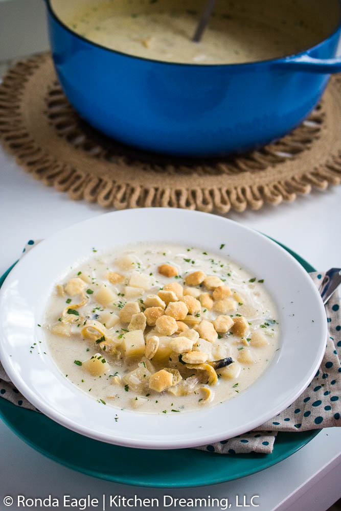 Chop cooked clams and scatter them over a tossed green salad to add flavor and nutrition to the vegetables. Easy New England Clam Chowder