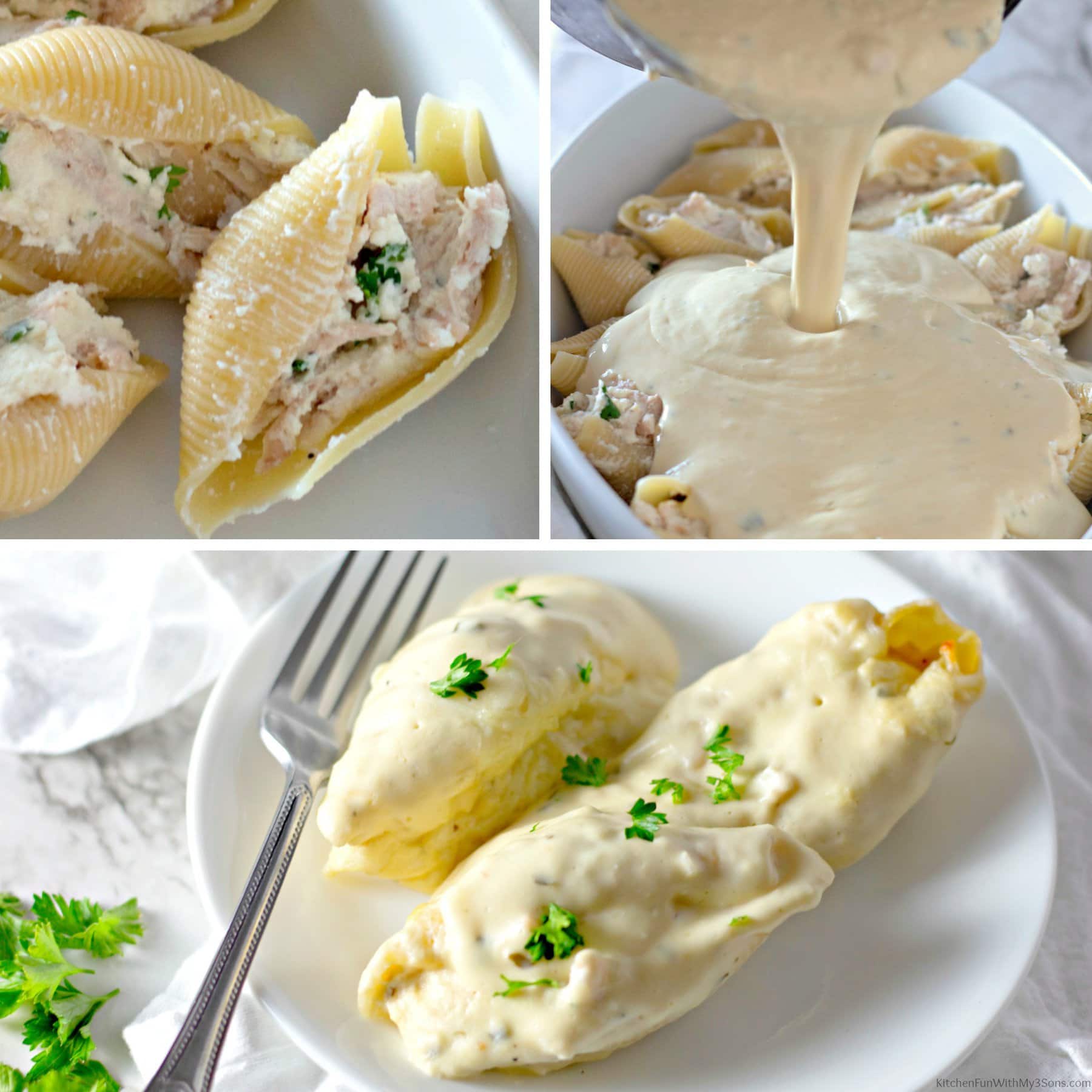 Cheesy Chicken Stuffed Shells Kitchen Fun With My 3 Sons