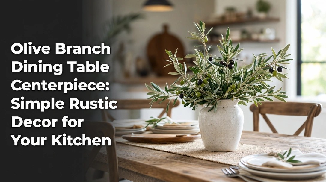 Olive Branch Dining Table Centerpiece: Simple Rustic Decor for Your Kitchen