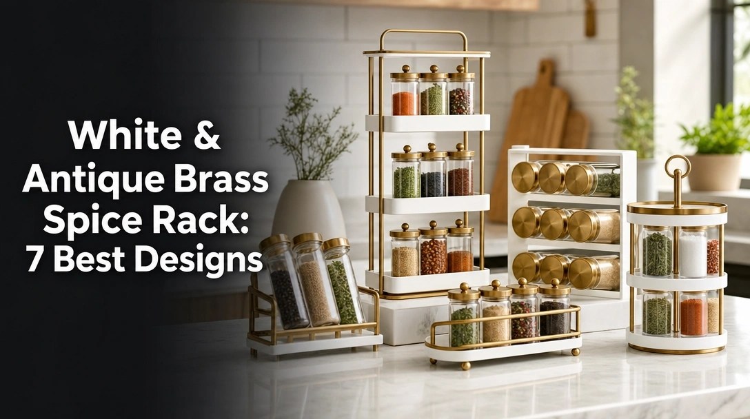 White & Antique Brass Spice Rack: 7 Best Designs