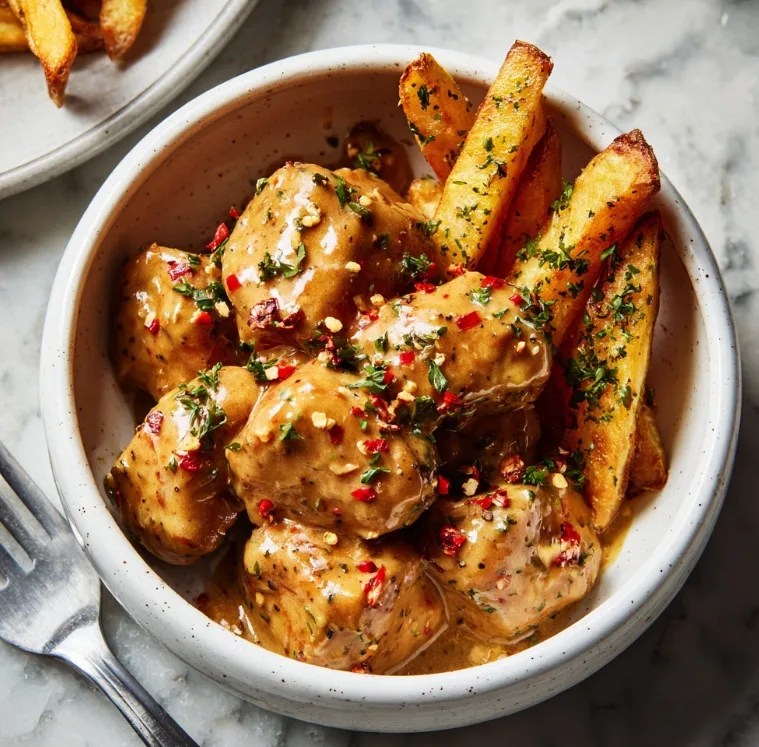 Spicy Cream Chicken Bites with Herbed Fries – The Ultimate Comfort Food Upgrade