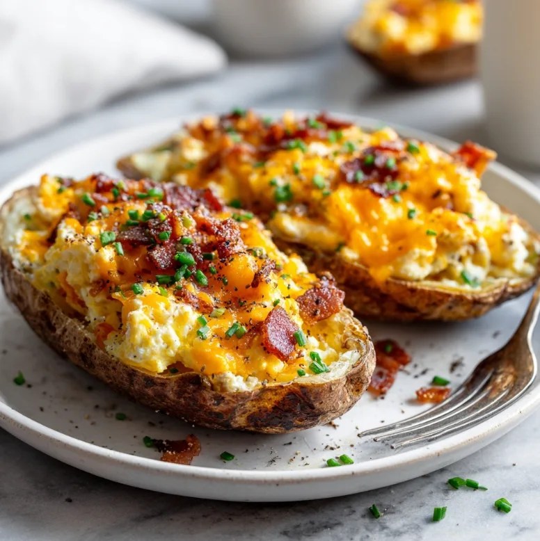 Twice Baked Loaded Breakfast Potatoes Recipe