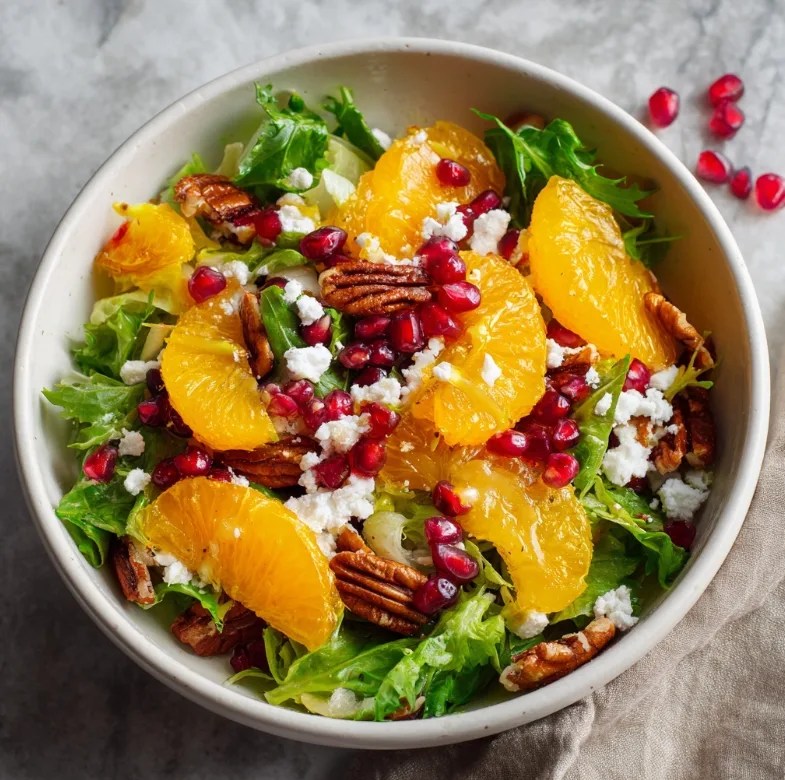 Festive Winter Salad with Oranges and Pomegranate