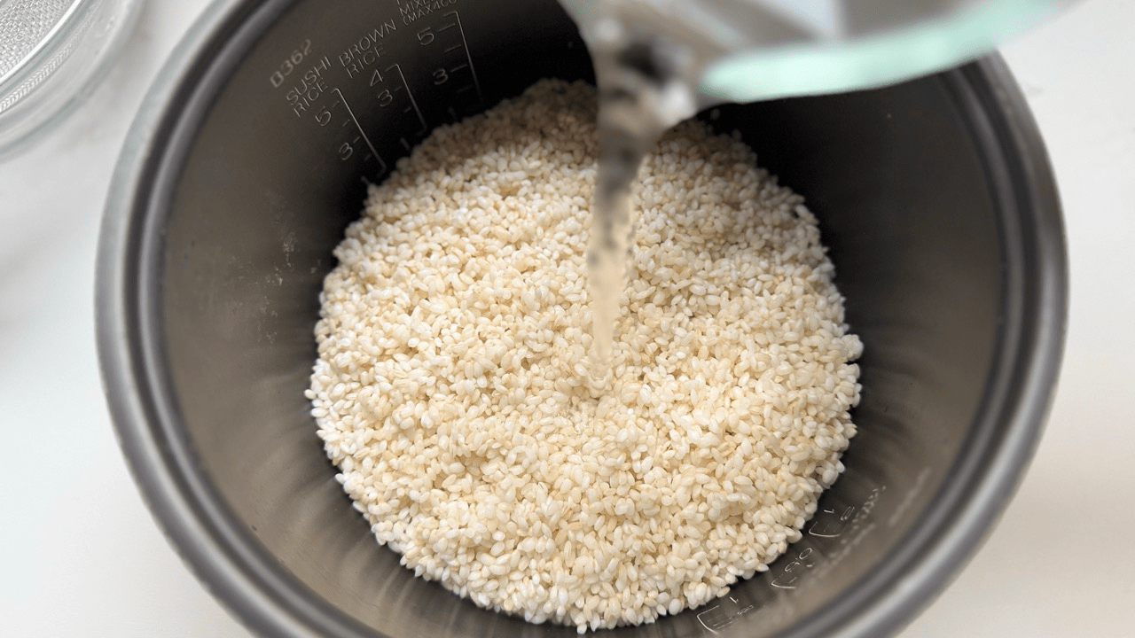 adding water to haiga germ rice