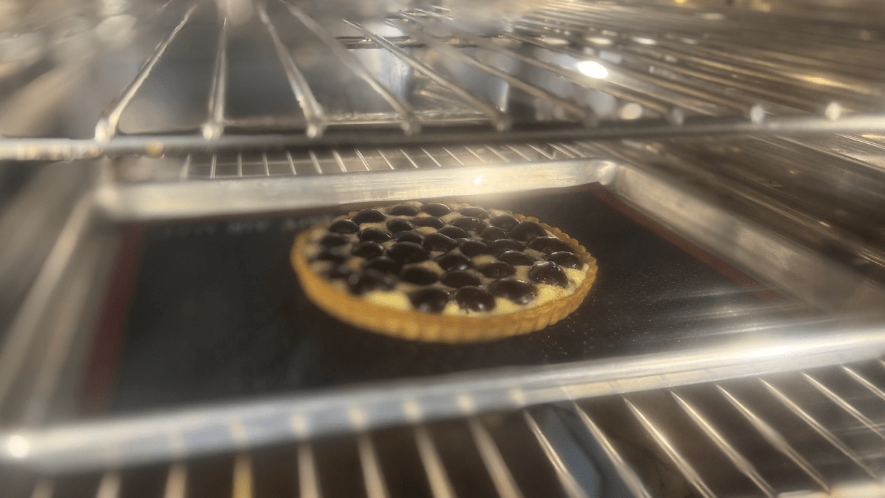 baking cherry frangepane tart