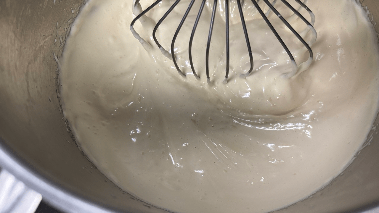 whipping egg mixture