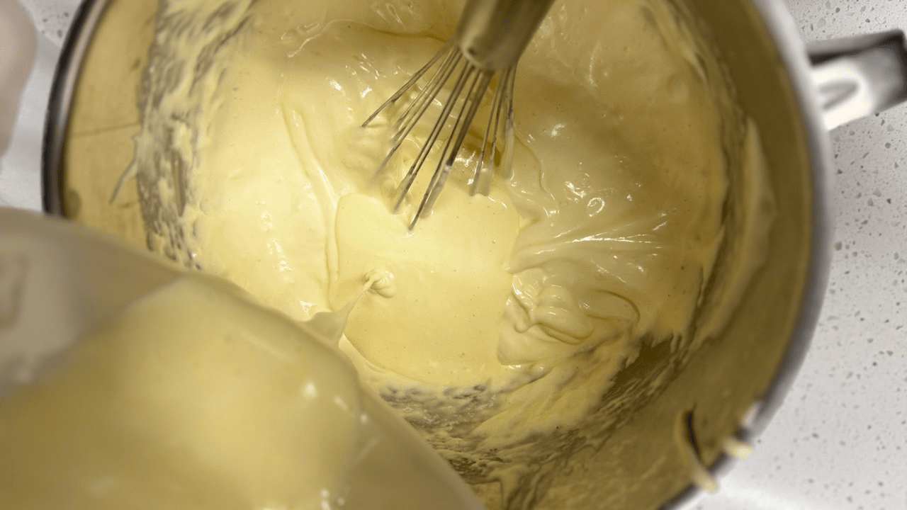 adding back the batter into batter