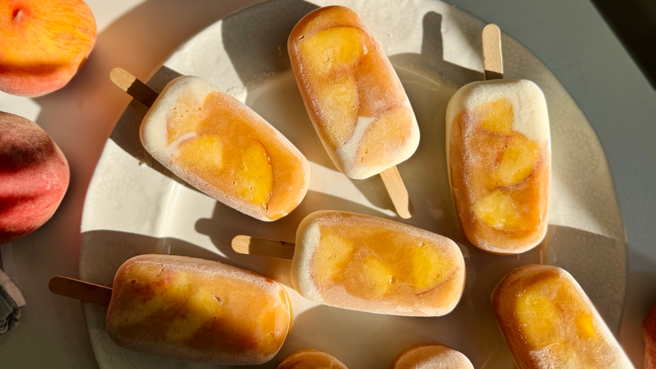 peach amakoji yogurt ice pop