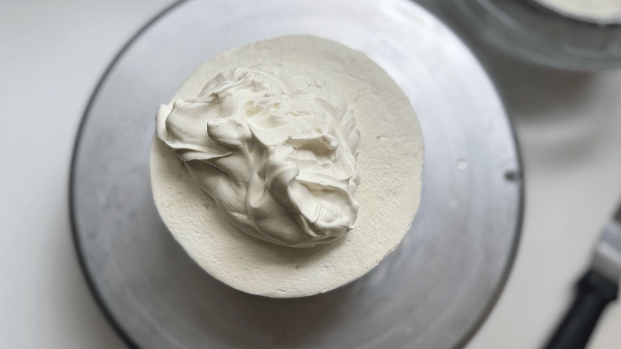 add a enogh cream on the top for finishing Japanese Strawberry Short cake