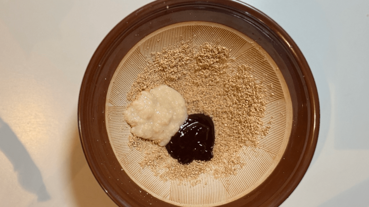 adding amakoji and shoyukoji for spinach goma ae