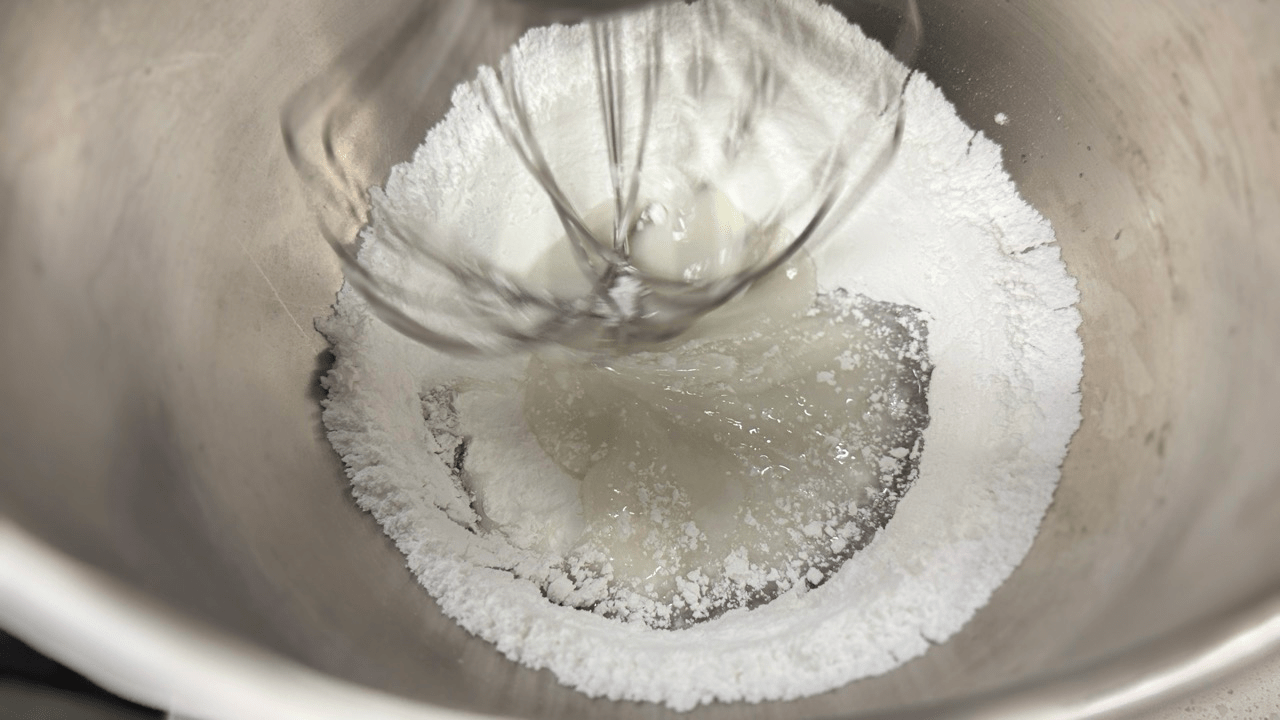 mixing the base for homemade sprinkles