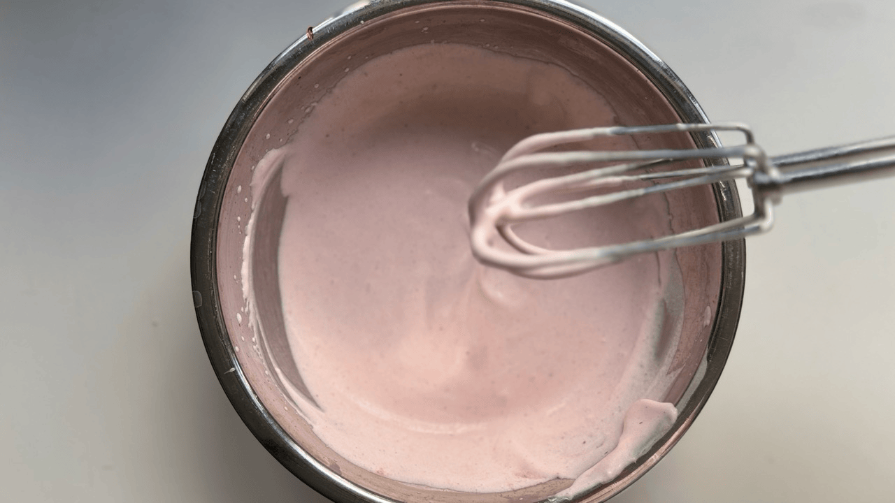 making a strawberry cloud foam