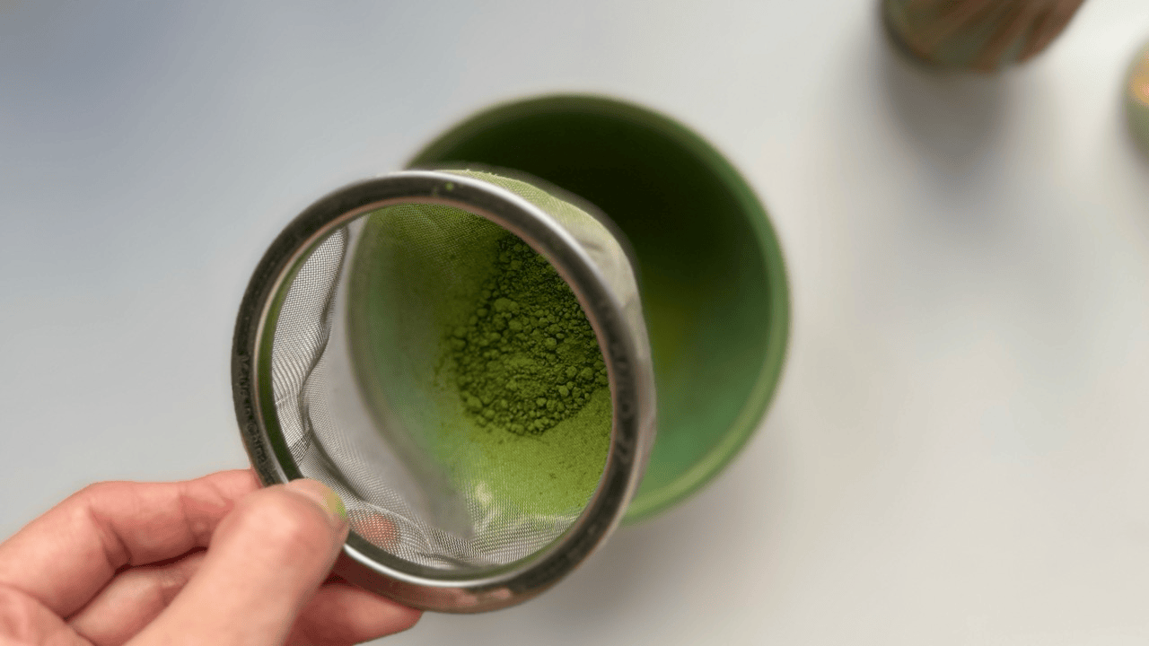 shift the matcha powder