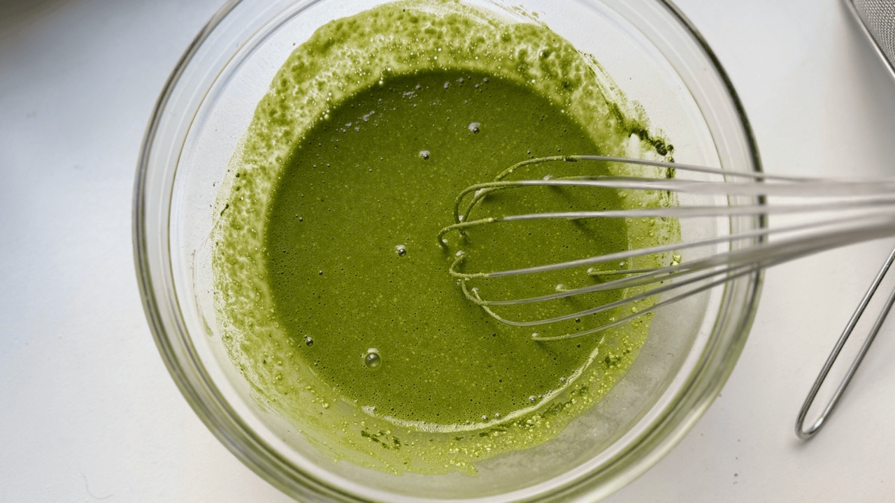 matcha gyuhi mochi mixture