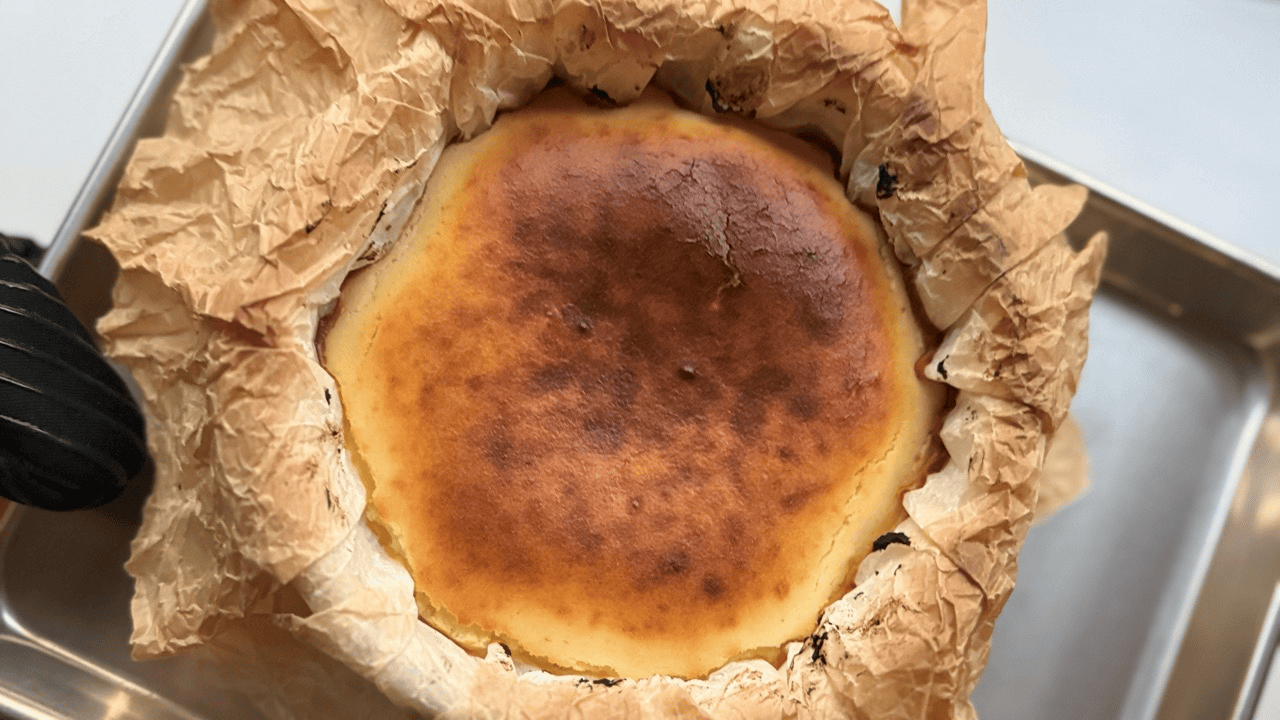 Japanese Sweet potato basque cheesecake baked