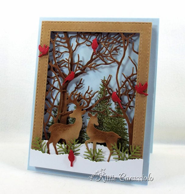 Come see how I made this deer card for the Impression Obsession Fall Winter Die Release.
