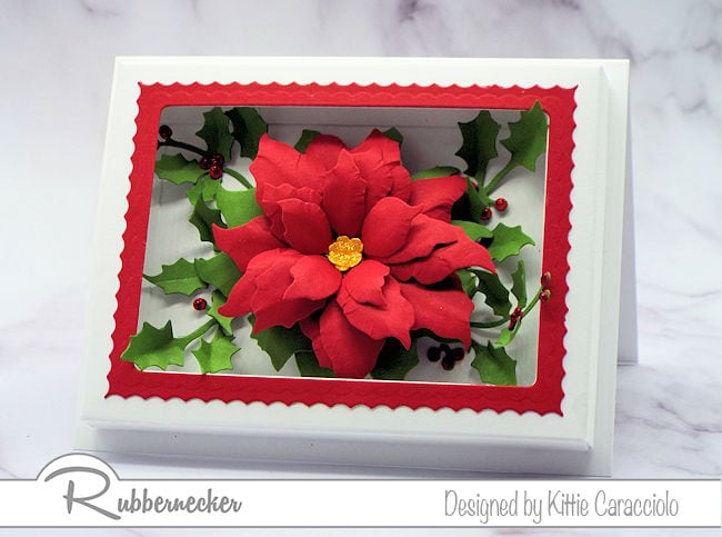 I made a paper flower shadow box in MUCH less time using the new dies from Rubbernecker!