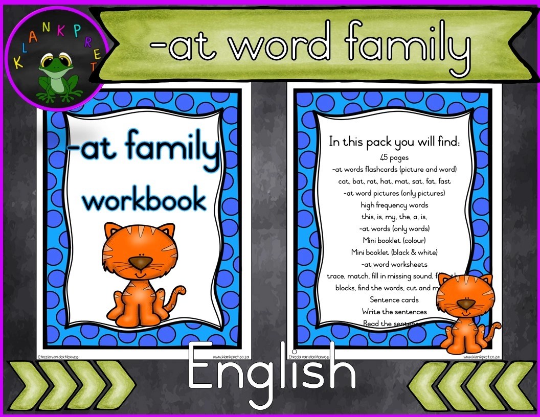at word family reading and writing pack – Klankpret