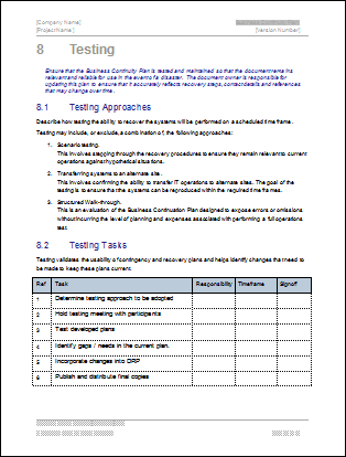 Business Continuity Plan Template Ms Word Excel Templates Forms Checklists For Ms Office And Apple Iwork