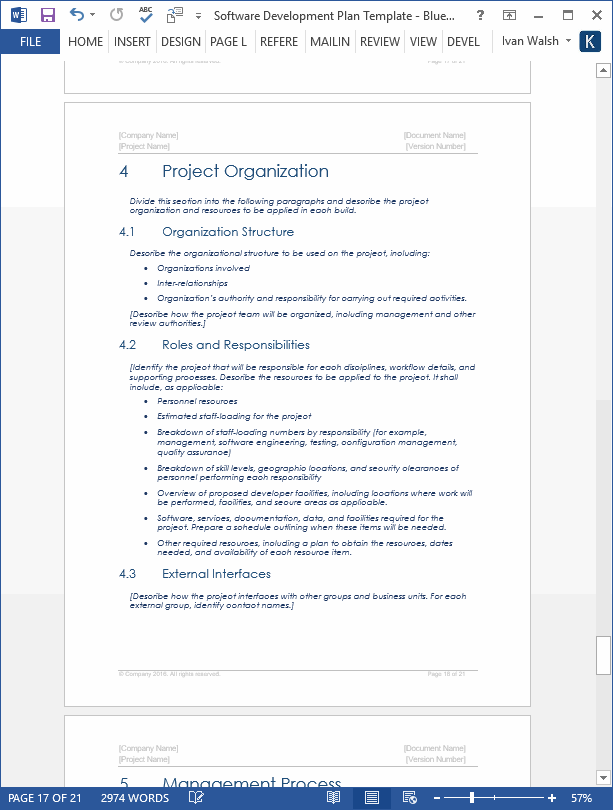Software Development Plan Template Templates Forms Checklists For Ms Office And Apple Iwork
