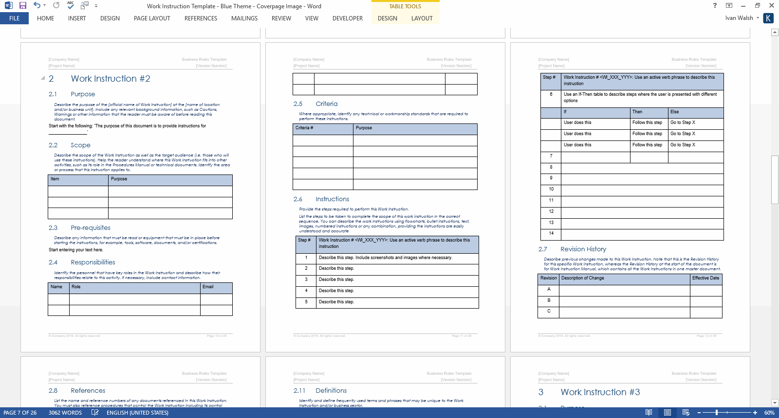 Such a manual contains all necessary details about the policies that guide the working of a company's hr executive. Work Instruction Template Word Templates Forms Checklists For Ms Office And Apple Iwork