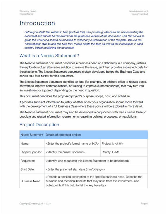 Needs Assessment Template Apple Templates Forms Checklists For Ms Office And Apple Iwork