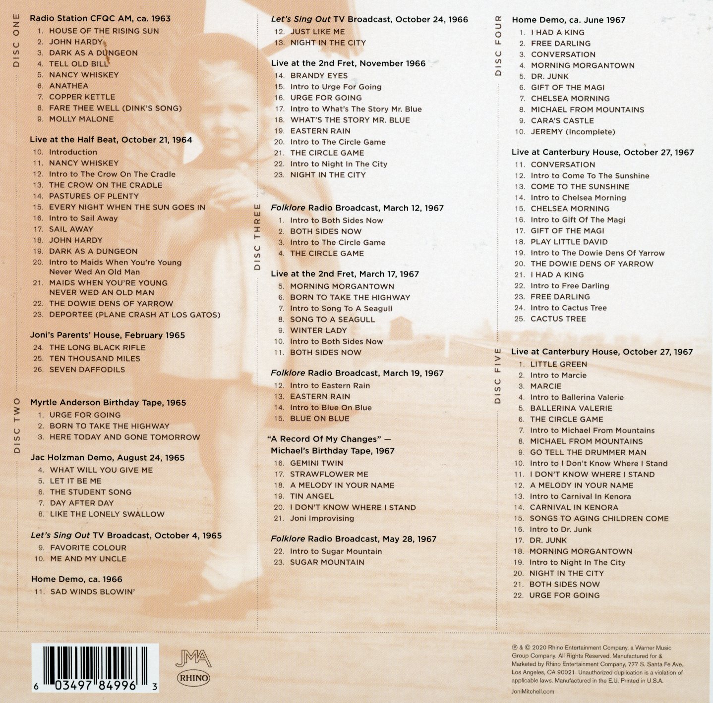 Listening to: JONI MITCHELL ARCHIVES Volume 1 - Todd's Blog