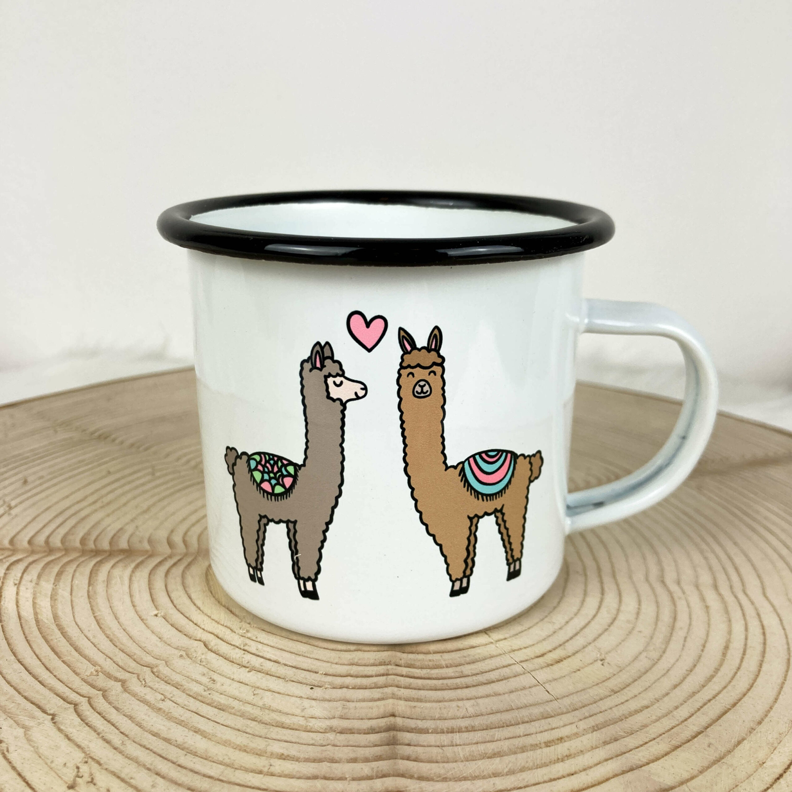 Weiße Keramik-Kaffeetasse Mit Alpaka-Motiv – Spülmaschinenfest, Mikrowellengeeignet | 82 Mm Durchmesser, 95 Mm Hoch