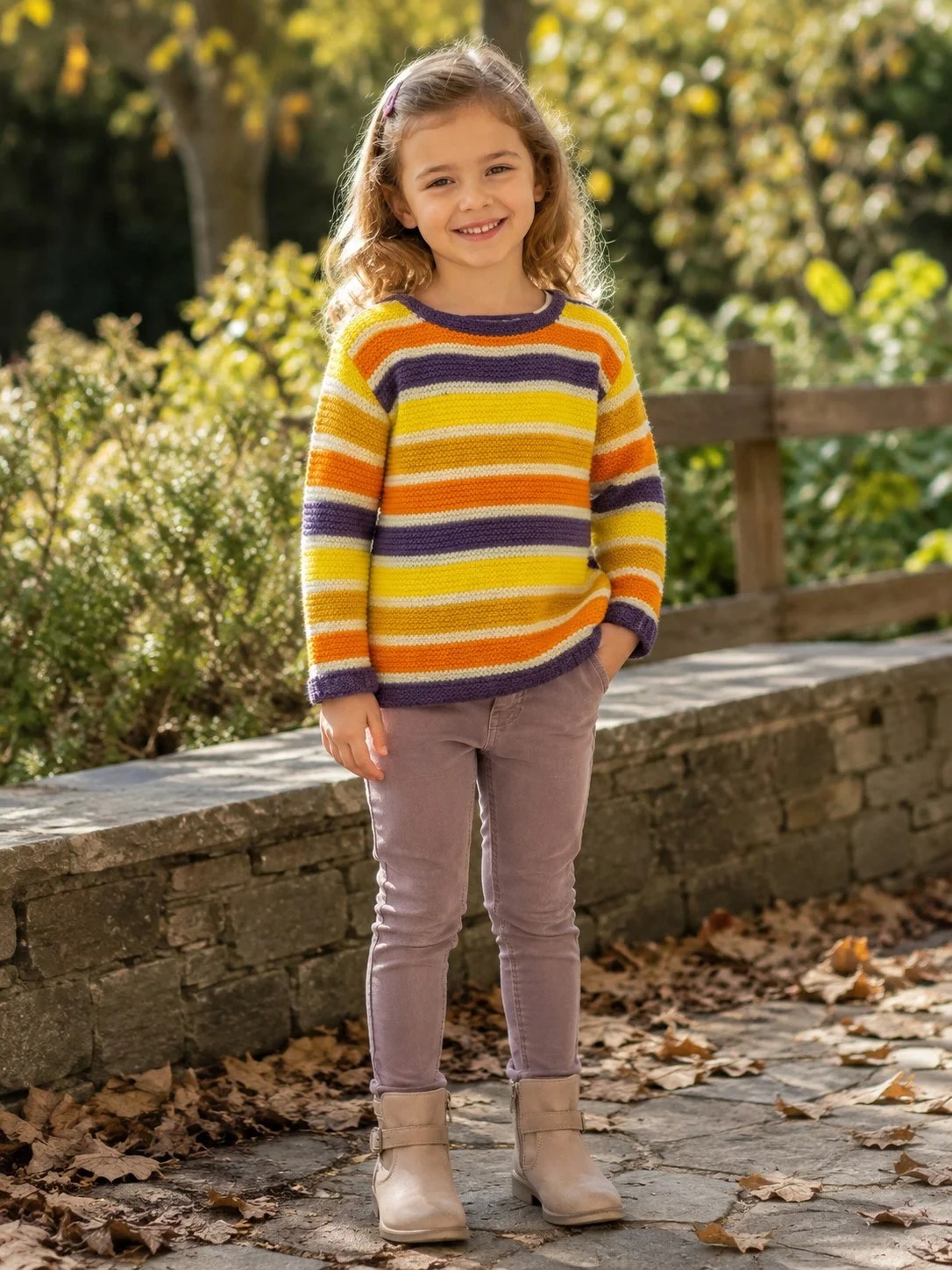Pull rayé unisexe enfant