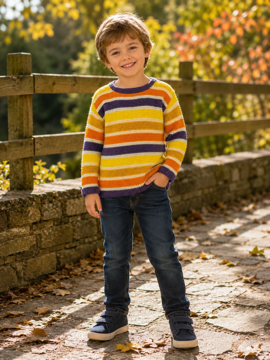 Pull rayé unisexe enfant