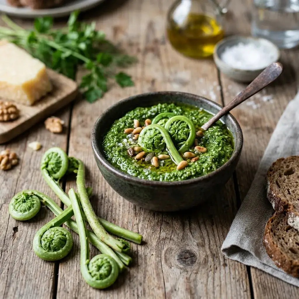 Strudsevingebregnepesto