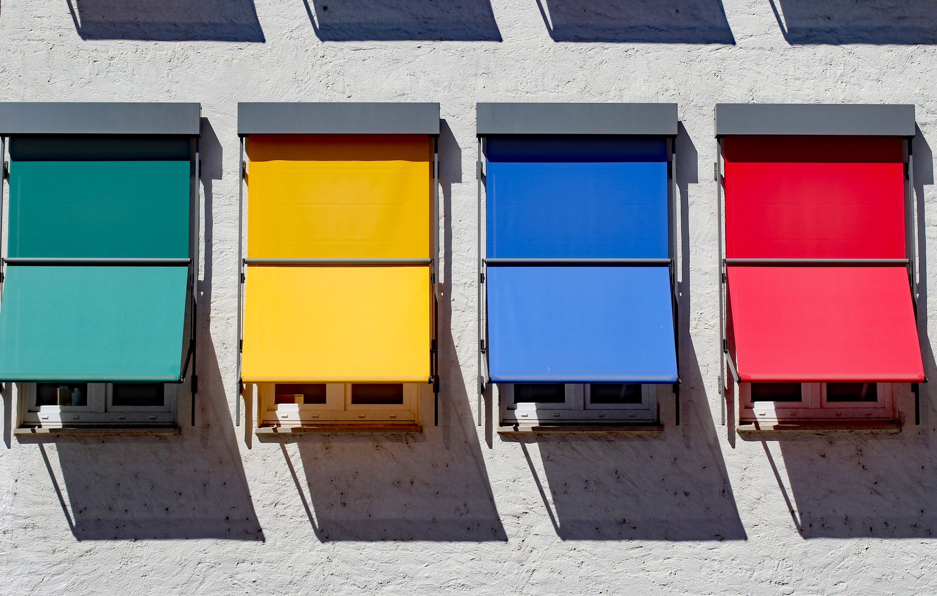 colorful window awnings in donauworth