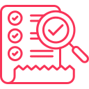 Magnifying glass over analytics dashboard representing PPC account audit and strategy