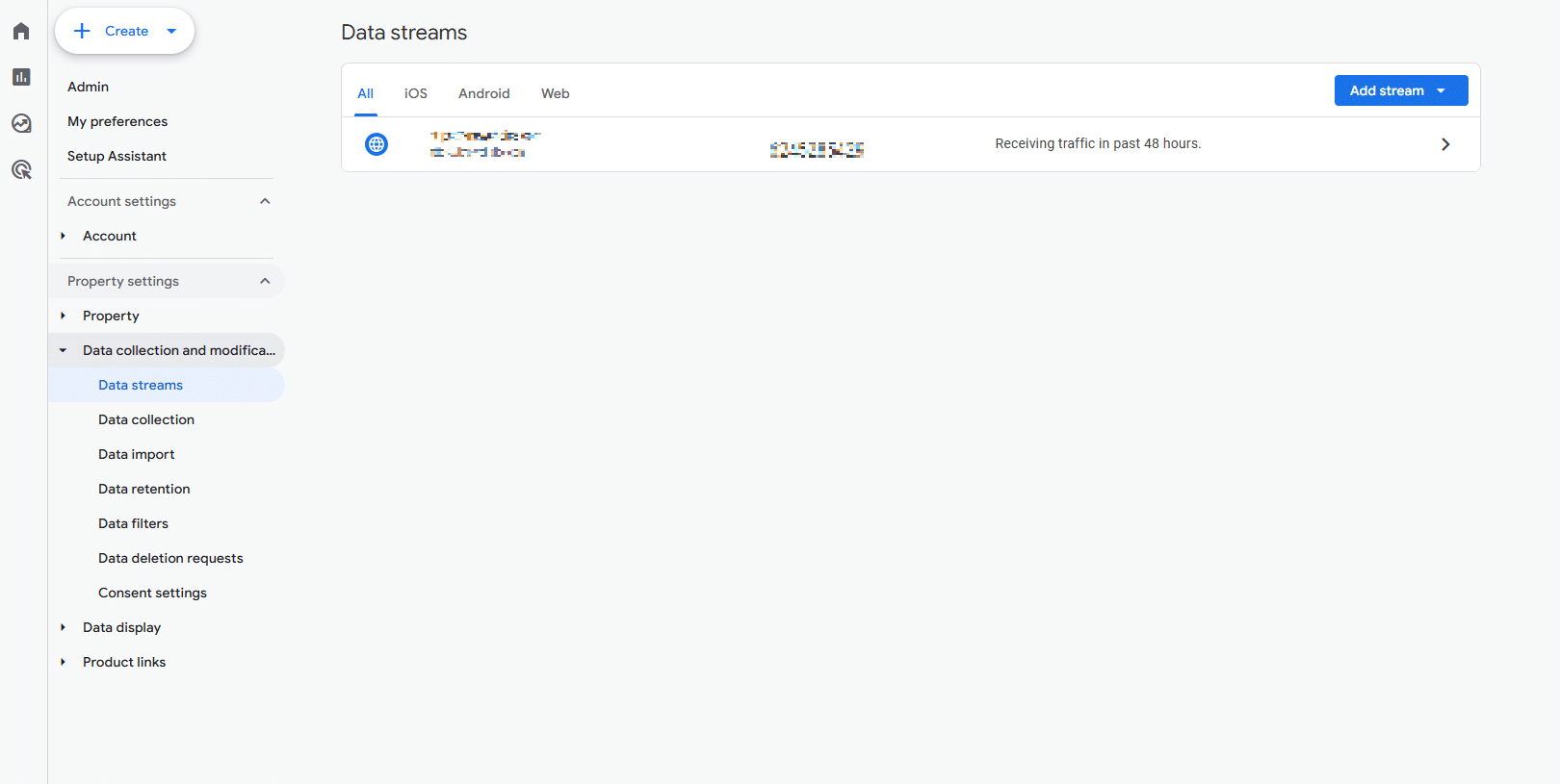 GA4 Property Admin section