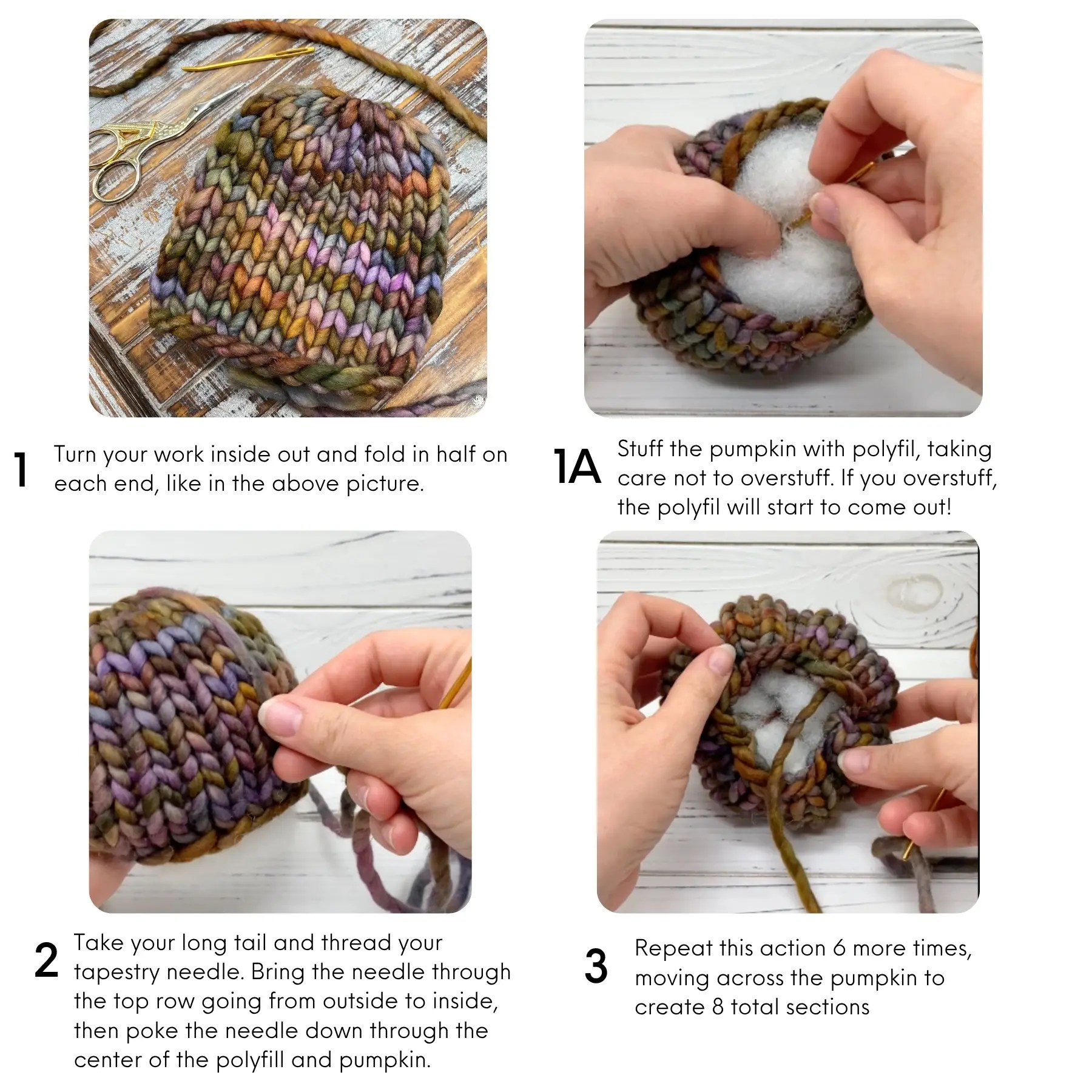 knit pumpkin closure tutorial part 1