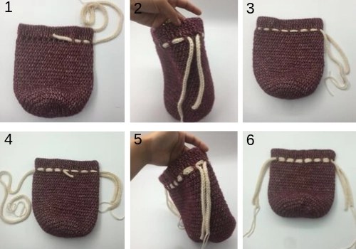 Learn how to make this drawstring crochet bag pattern with the amazing star stitch! Crochet Drawstring Bag Pattern With Pom Poms Knitcroaddict