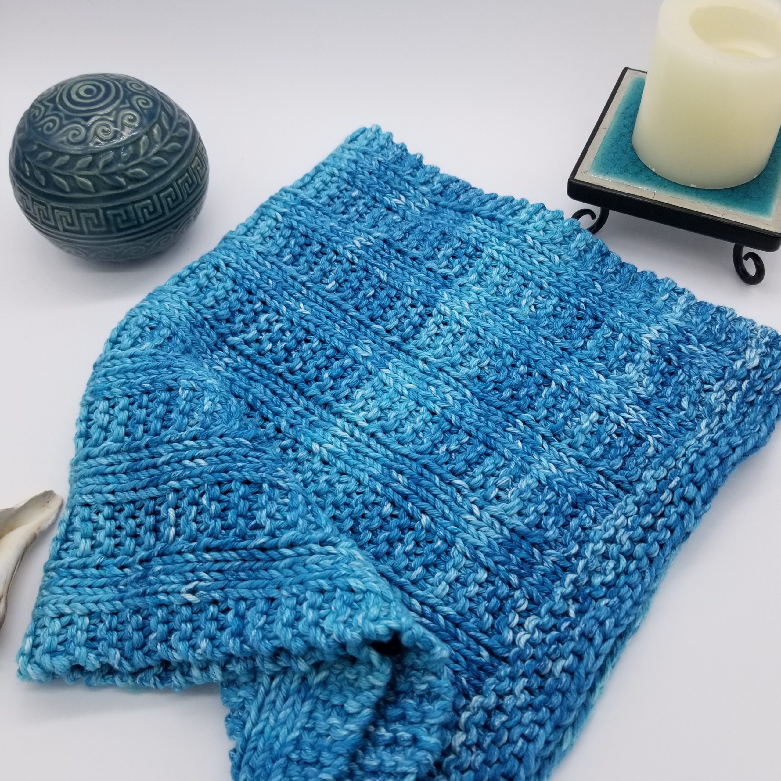 Blue Ridge Hand Towel Dish Towel Knitting Pattern - Knit So Easy