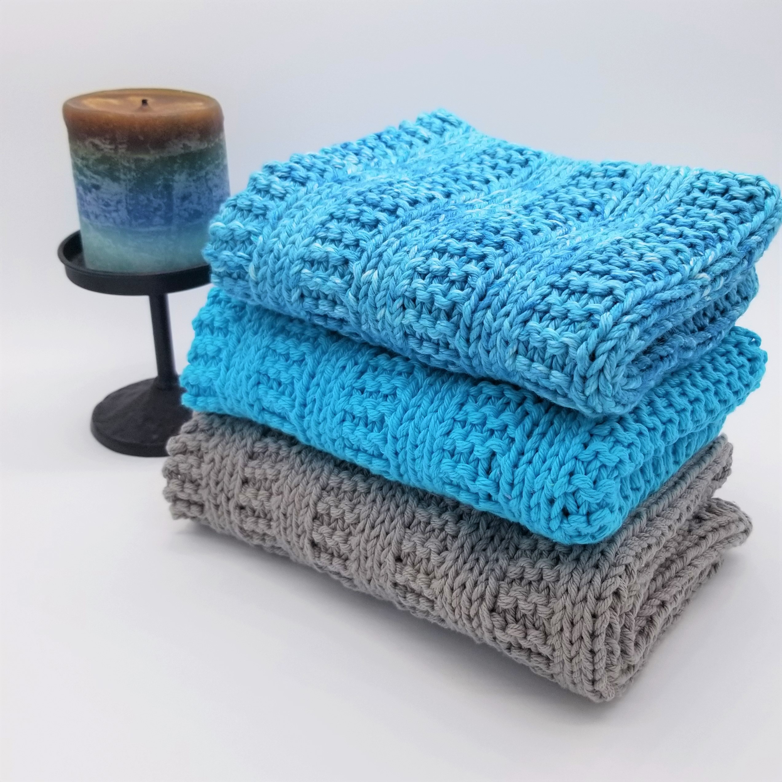 Blue Ridge Hand Towel Dish Towel Knitting Pattern - Knit So Easy