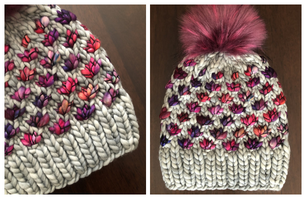 For written instructions and photos please visit: Lotus Flower Beanie Hat Knitting Pattern Knitting Pattern